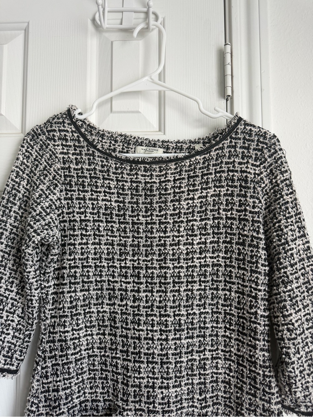 Max Studio London Black & White Tweed Dress – M